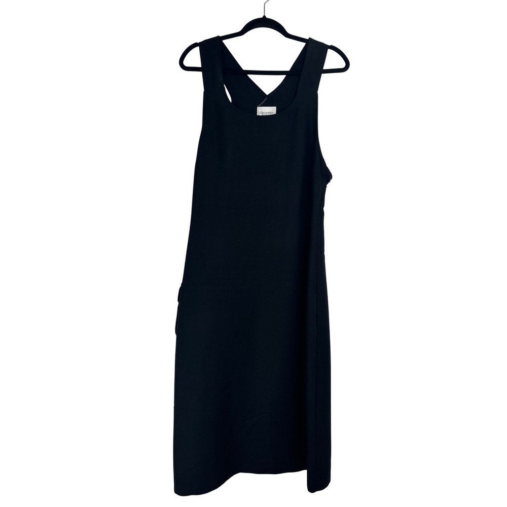 Christopher & Banks Black Jumper Dress Overall Coverall Size 10 Midi Vintage